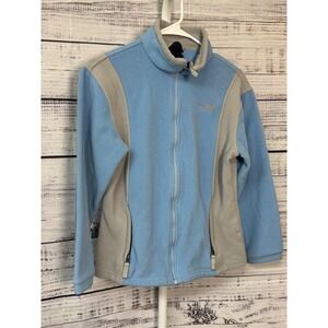 The North Face  Fleece‎ Jacket Full Zip Light Blue Tan Size M